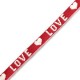 Schmuckband mit Tekst "Love" Red-white